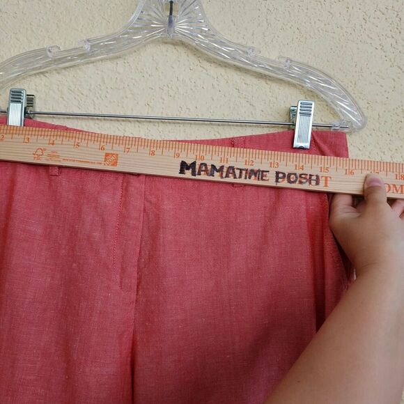 LOUIS FERAUD Women's Linen Virgin Wool Blend Straight Leg Knit Pants SIZE 12 EUC - Picture 5 of 12